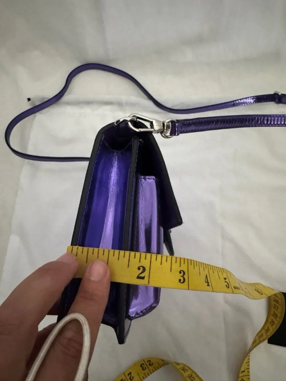 Authentic Versace Mini Crossbody Purple Leather Medusa Logo